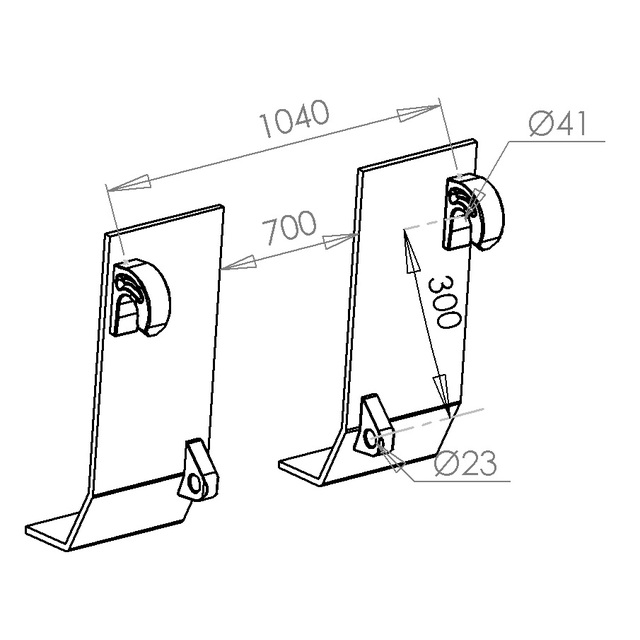 KIT Adaptation Brute A Souder Attelage Euro Plaque Droit et Gauche référence fournisseur 205709